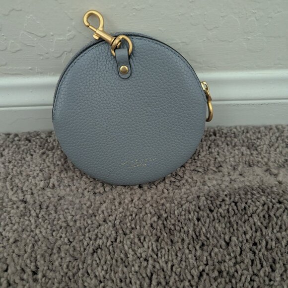 Tory Burch Perry Bombe Round Key Fob Pouch in Cloud Blue - Picture 4 of 6